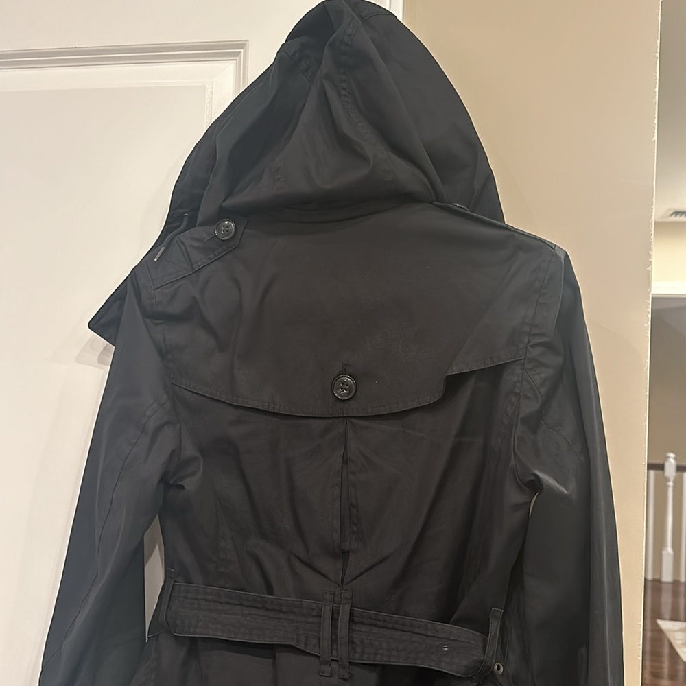 Burberry Brit Trench coat black removable hood check lining EXCELLENT condition - Picture 8 of 17